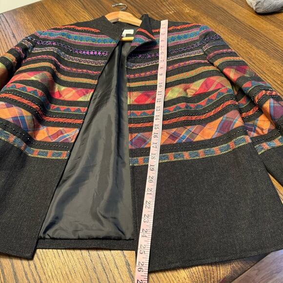 Vintage Y2K Coldwater Creek Jacket Blazer Multicolor Mixed Media Women sz 14 VTG - Picture 10 of 13